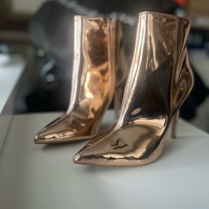 Rose Gold Metallic Booties